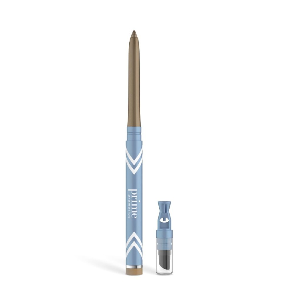 PRIME PROMETICS PrimeEyes Glide Eyeliner for Mature Women - Waterproof, Long-Stay and Mess-Proof - Gel Creme Texture, Discreet Sharpener and Effective Smudger (Golden Metallic)