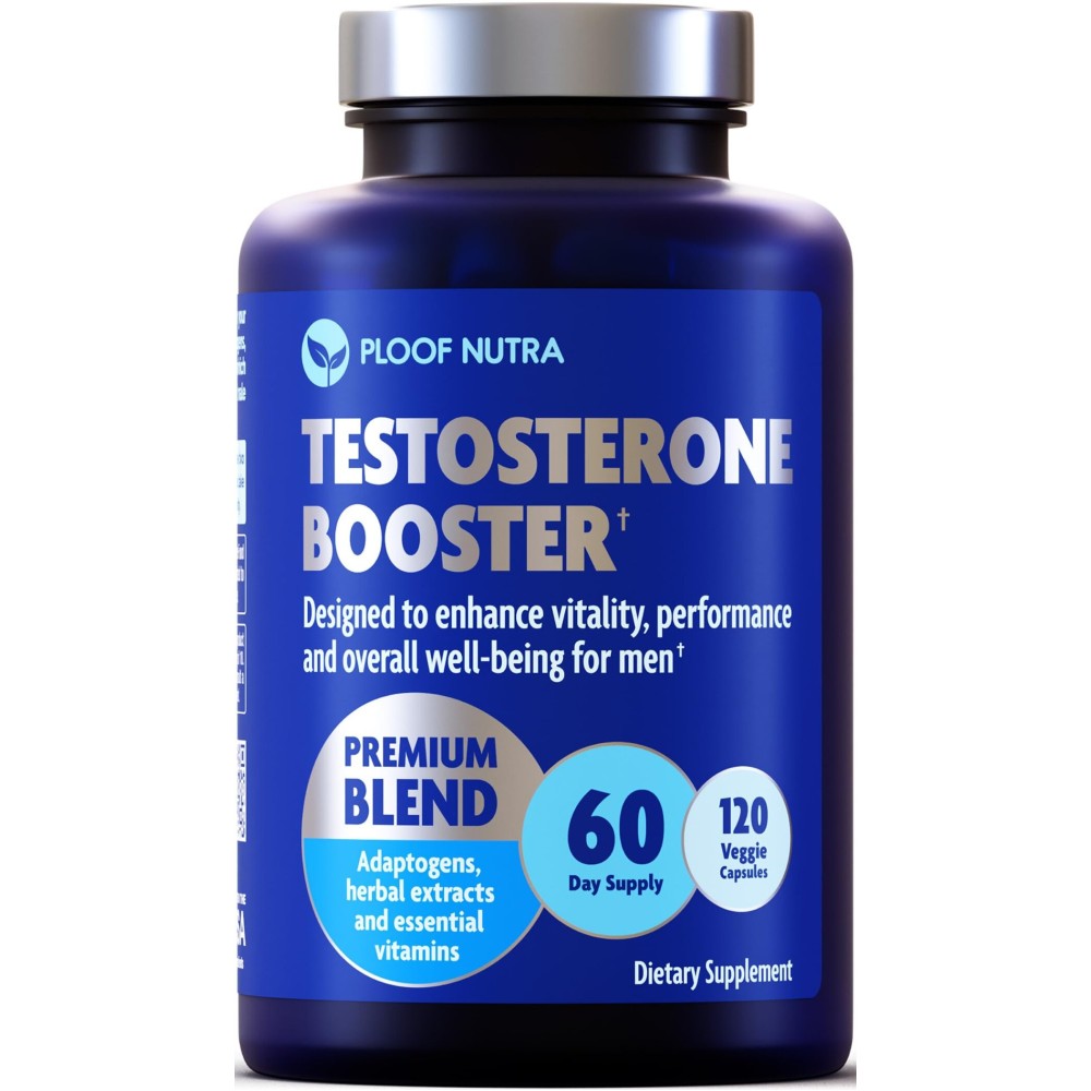 Testosterone Booster Supplement for Men - Male Enhancing Test Boost - Ashwagandha, Tongkat Ali, Rhodiola, Tribulus, Vitamin D3, B6, B12 - Workout, Muscle Builder, Strength, Energy, Performance - 120ct