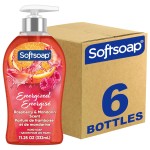 Softsoap Energized Liquid Hand Soap, Paraben Free, pH Balanced, Raspberry and Mandarin Scent, 11.25 fl oz Pump Bottle, 6 pack