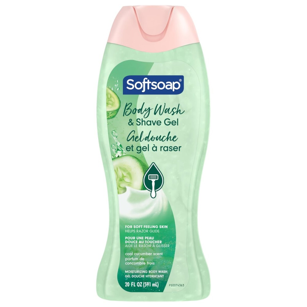 Softsoap Moisturizing Body Wash and Shave Gel, Cool Cucumber Scent, 20 fl oz Bottle