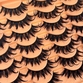 Wispy Lashes Cat Eye Yasnai False Eyelashes Volume Lashes Fake Lashes Natural Eyelashes 14 Pairs Pack