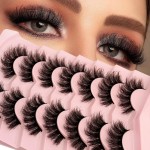 Mink Lashes Fluffy Yasnai False Eyelashes Wispy 3D Volume Thick Lashes 20mm Fake Lashes Natural Look Eyelashes 7 Pairs Pack