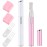 Chumia 2 Pcs Electric Eyebrow Trimmer Women Precision Face Razors Mini Shaver with Comb Christmas Women Gift Battery Operated Personal Epilator for Face Neck Fuzz Lips Leg(White, Pink)