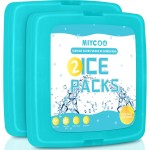 MIYCOO Ice Packs for Lunch Boxes & Lunch Bag - Quick Freeze Ice Pack Space Saving Freezer Packs - Reusable Slim Original Cool Pack - Cooler Accessories for Beach, Camping and Fishing