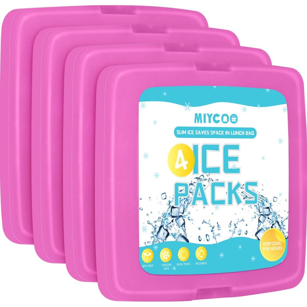 MIYCOO Ice Packs for Lunch Boxes & Lunch Bag - Quick Freeze Ice Pack Space Saving Freezer Packs - Reusable Slim Original Cool Pack - Cooler Accessories for Beach, Camping and Fishing