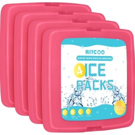 MIYCOO Ice Packs for Lunch Boxes & Lunch Bag - Quick Freeze Ice Pack Space Saving Freezer Packs - Reusable Slim Original Cool Pack - Cooler Accessories for Beach, Camping and Fishing