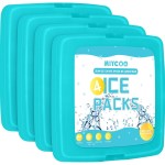 MIYCOO Ice Packs for Lunch Boxes & Lunch Bag - Quick Freeze Ice Pack Space Saving Freezer Packs - Reusable Slim Original Cool Pack - Cooler Accessories for Beach, Camping and Fishing