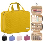 HOTOR Travel Toiletry Bag - Hanging Toiletry Bag for Women & Men, Makeup Bag/Big Comparment, Waterproof for Travel Accessories, Travel Essentials, Medium, Yellow