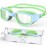 Zeligerstar Kids Swim Goggles,Swimming Goggles for Kids 6-14, Anti-Fog UV Protection Pool Glasses for Boys Girls (Light Blue/Grass Green+Clear Lens)