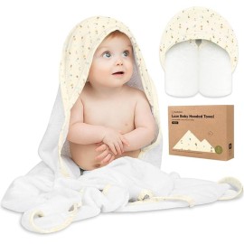 KeaBabies Hooded Baby Towel for Newborn - Viscose Derived from Bamboo Large Baby Bath Towels with Hood for Boys, Girls, Toddler, Extra Absorbent & Soft Newborn Bath Essentials (Dreamers, Regular)