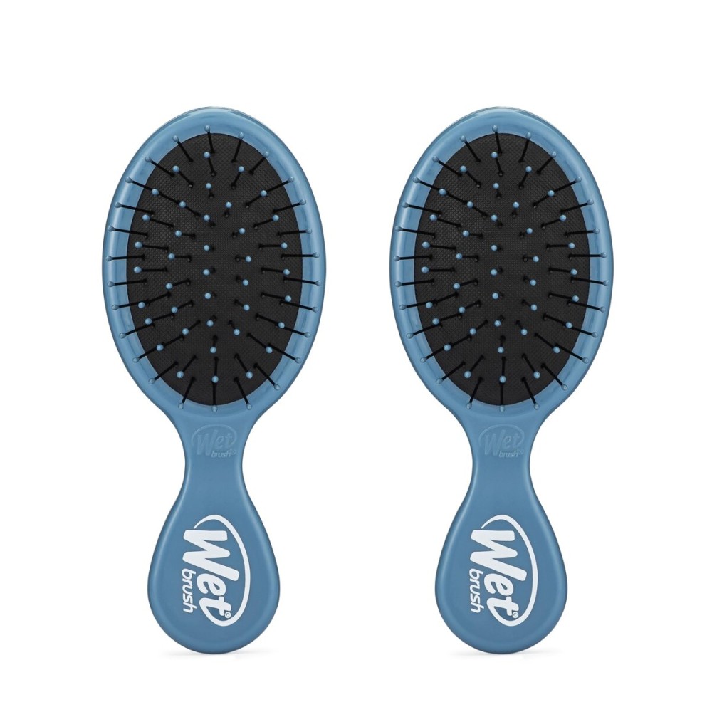 Wet Brush Mini Detangler Hair Brush, Elemental Blue, Detangling Travel Hairbrush, Ultra-Soft IntelliFlex Bristles Glide Through Tangles with Ease, Pain-Free, All Hair Types (Pack of 2)