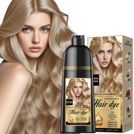 Joyful Young Natural Hair Dye Shampoo 3 IN 1, Hair Color for Gray Hair Coverage, Hair Coloring Shampoo for Women, Color Shampoo Beard Dye for Men, Vegan Ammonia Free Hair Shampoo (NATURAL BLONDE)