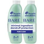 Head & Shoulders Anti-Dandruff Shampoo and Conditioner, BARE Pure Clean 2-in-1 Twin Pack, 1% Pyrithione Zinc, Scalp Care, Sulfate-Free, Silicone-Free, 13.5 fl oz Each