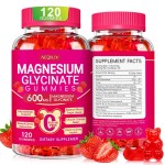 Magnesium Glycinate Gummies 600mg, Chewable Sugar Free Potassium Magnesium Gummies with Magnesium Glycinate, Vitamin D, B6 and CoQ10 for Sleep, Relaxation, Brain and Muscle, 60 Days Supply