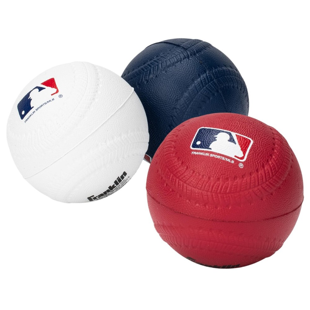 Franklin Sports Foam Baseballs - Soft Foam Practice Baseballs for Kids - Perfect for Hitting and Indoor or Outdoor Play - 3 Pack - Official MLB Licensed Product