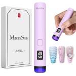 MelodySusie Handheld Cordless UV Nail Lamp with LCD Display & Eye-Protection Cover, P-Art01R Rechargeable Mini UV LED Light Flash Cures All Soft Gels, Especially Rhinestone Glue & Liner Gel Purple
