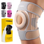 CAMBIVO ELITE Knee Brace for Women & Men with Side Stabilizers, Patella Gel Pads Brace for Meniscus Tear for Maximum Knee Pain Support (Beige, Large)