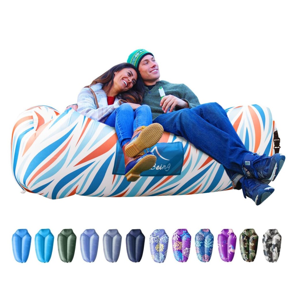 AlphaBeing Inflatable Lounger - Best Air Lounger Sofa for Camping, Hiking - Ideal Inflatable Couch for Camping and Festivals - Perfect Inflatable Beach Chair for Adults