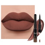 evpct 1Pcs Nude Brown Matte Lip Liner and Liquid Lipstick Stain Makeup Set for women, Brown Long Lasting Smudge Proof Lipstick labiales matte mate larga duracion listip 24 hours originales, 25