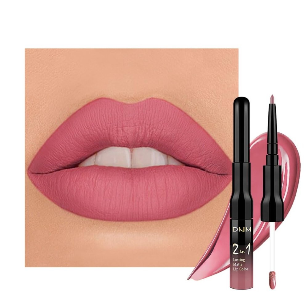 evpct 1Pcs Mauve Pink Matte Lip Liner and Liquid Lipstick Stain Makeup Set for Women, Light Mauve Long Lasting Smudge Proof Lipstick labiales matte mate larga duracion listip 24 hours originales, 35