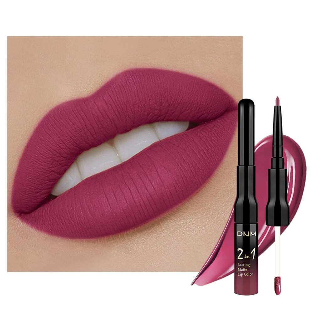 evpct 1Pcs Rose Plum Neutral Matte Lip Liner and Liquid Lipstick Stain Makeup Set for women, Rose Long Lasting Smudge Proof Lipstick labiales matte mate larga duracion listip 24 hours originales, 28