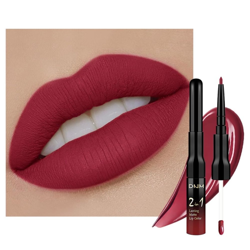 evpct 1Pcs Cherry Frost Red Matte Lip Liner and Liquid Lipstick Stain Makeup Set for women, Red Long Lasting Smudge Proof Lipstick labiales matte mate larga duracion listip 24 hours originales,05