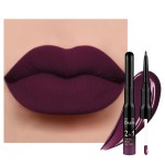 evpct 1Pcs Dark Purple Plum Matte Lip Liner and Liquid Lipstick Stain Makeup Set for women, Purple Long Lasting Smudge Proof Lipstick labiales matte mate larga duracion listip 24 hours originales,01