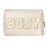Y1tvei Body Parts Makeup Bag - Preppy Patch White Body Chenille Varsity Letter Cosmetic Bag, PU Leather Waterproof Portable Toiletry Bag, Zipper Pouch Travel Cosmetic Organizer for Women(Shell Gold)