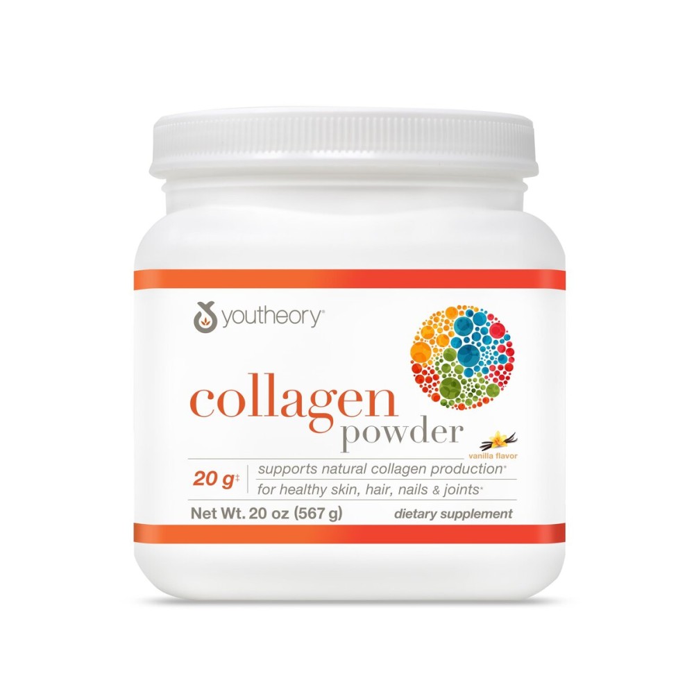Youtheory Collagen Powder - with Amino Acids, Minerals, Vitamin C & B7 (Biotin) - Supports Healthy Bones, Muscles, Hair, Nails, Skin & Joints* - Hydrolyzed - Vanilla - 20 oz (21 Servings)