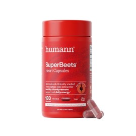 Humann SuperBeets Beet Root Capsules Quick Release 1000mg, Helps Support Nitric Oxide Production, Blood Pressure, Heart Health, Contains Non-GMO Beetroot Powder, Studied Antioxidants 180 Count