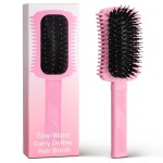 Auhrjomra Curl Defining Brush Pink, Volume Curly Hair Brush for Effortlessly Detangling Shaping and Styling Women\'s Curls, Waves & Coils, Curly Hair Products, Reduce Frizz