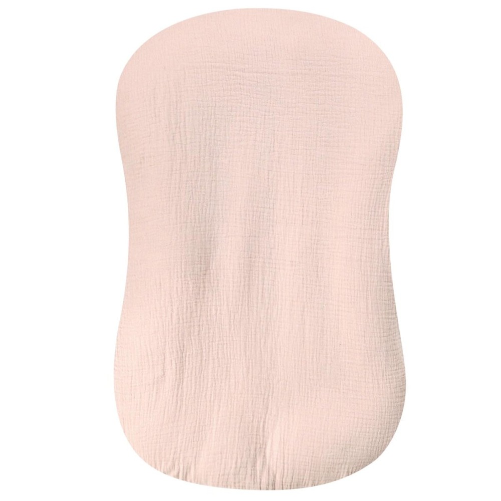 Hooyax Muslin Baby Lounger Cover 1 Pack, 100% Cotton Soft & Breathable Infant Lounger Covers Only for Newborn (Light Pink)