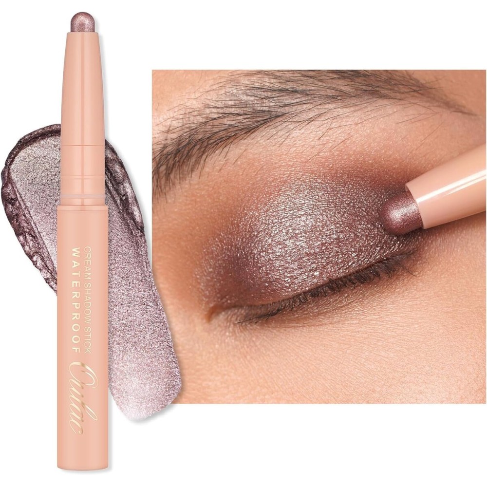 Oulac Waterproof Eye Shadow Stick Smooth and Long Lasting, Shimmering Glitter Finish, Blendable Eyes Makeup, Vegan & Cruelty-Free 1.25g, 17 Hollywood Dream