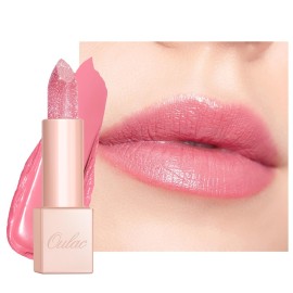 Oulac Infinity Moisture Shine Lipstick - High Shine Shimmery Finish, Super Creamy Texture, Medium to High Coverage - Gluten Free, PG10 Pink Moon