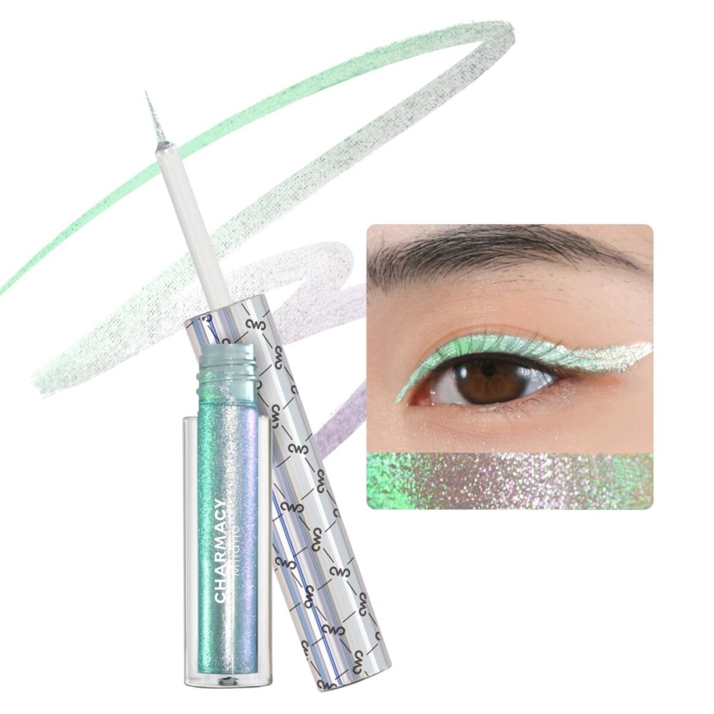 CHARMACY Chameleon Liquid Eyeliner, Liquid Glitter Eyeliner, Highly Pigmented, Metallic MultiColor Shifting waterproof Eyeliner, Ultra-Fine Tip, Longwearing, Smudge-proof (307)