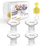 Nursi Luna Flange Insert 15mm 4PCS for 24mm Flange/Shield, Flange Sizing Kit Silicone Flange Insert with Storage Box, Cleaning Brush, Breastfeeding Essentials Kit for Moms