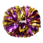 Hooshing 2PCS Purple and Gold Pom Poms Cheerleading with Baton Handle for Team Spirit Sports Dance Cheering Gift