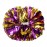 Hooshing 2PCS Purple and Gold Pom Poms Cheerleading with Baton Handle for Team Spirit Sports Dance Cheering Gift