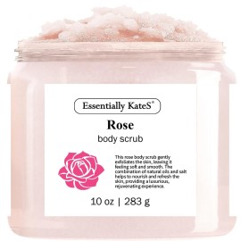 Rose Body & Foot Scrub 10 oz - a gentle and enjoyable exfoliating experience, leaving your skin feeling smooth - The best stocking stuffer.