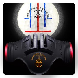 Birdie Liner T-putt Golf Ball Marker Alignment Tool - Triple-Line Golf Stencil with 3-Color Pens and Gift Box - Patent Pending