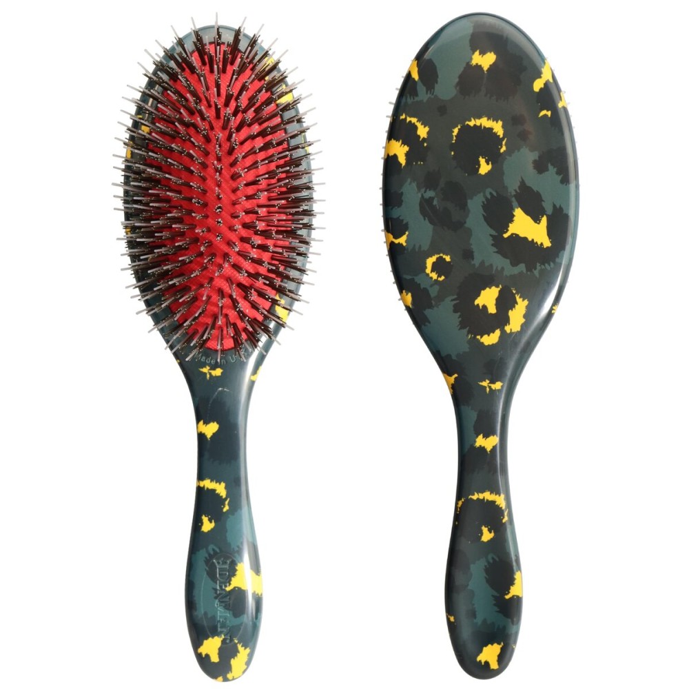 Denman Boar Bristle Hair Brush - Smoothing & Shine Enhancing for Slick Back Styles, Curl Defining & Detangling. Hairbrush with Natural Bristles for all Hair Types for Women & Men