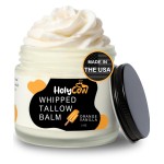 HolyCow Beef Tallow For Skin - Whipped Tallow Balm with Organic Jojoba Oil (Orange Vanilla), Grass Fed Beef Tallow Face Moisturizer for Eczema, Baby, Lip Balm - Lotion For Extremely Dry Skin