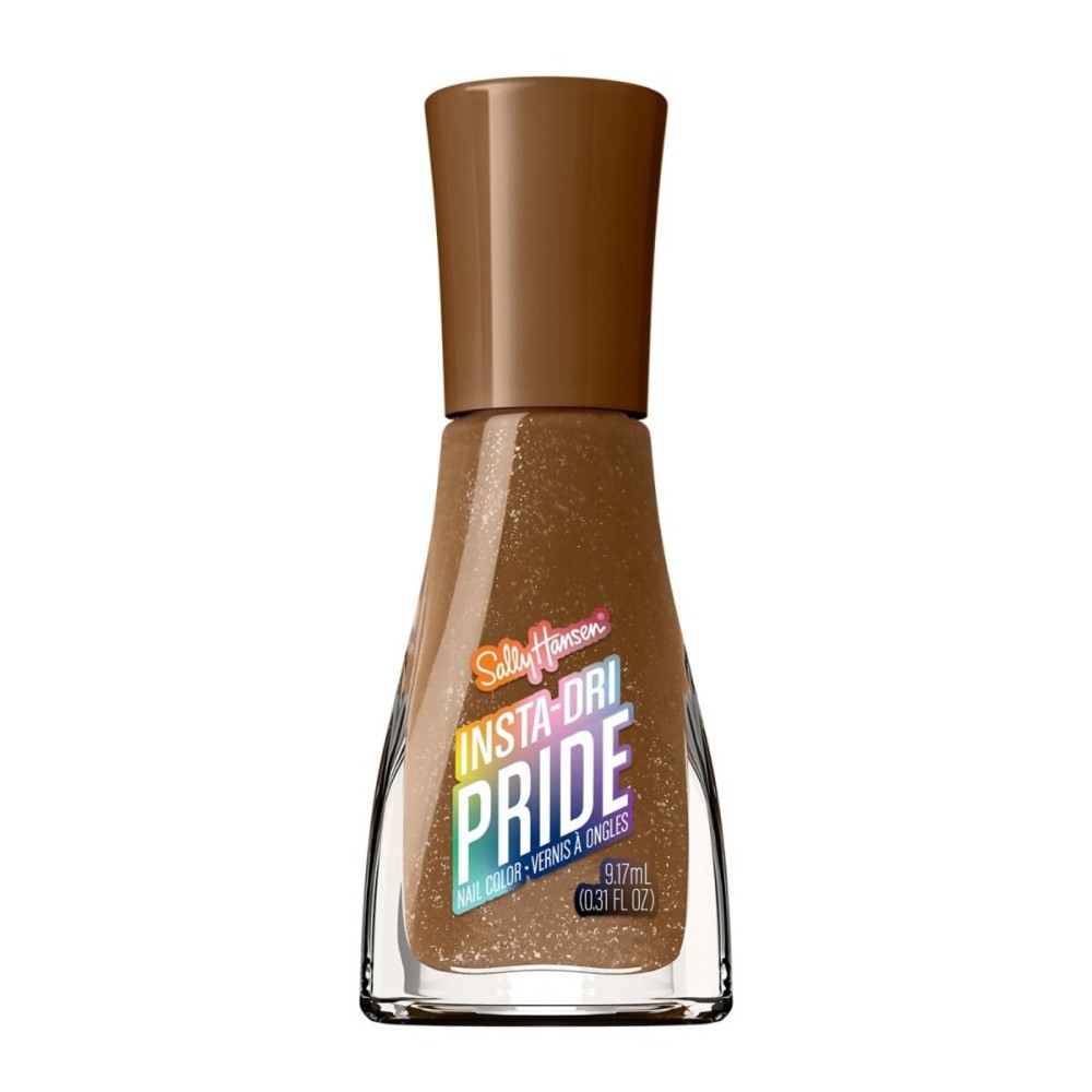 Sally Hansen Insta-Dri Pride Nail Polish | Quick Dry, Long Lasting, Streak-Free Shine | Opaque, Shimmery | 767 Prosperi-tea | Creamy Brown Nail Color
