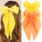 Atoden Hair Bows Silky Satin Bows for Hair Ribbons 2Pcs Coquette Oversized Long Tail Hair Bow Clips Barrettes Big Bowknot Hair Accessories for Women Girl Trendy Stuff Gifts (Yellow Orange)