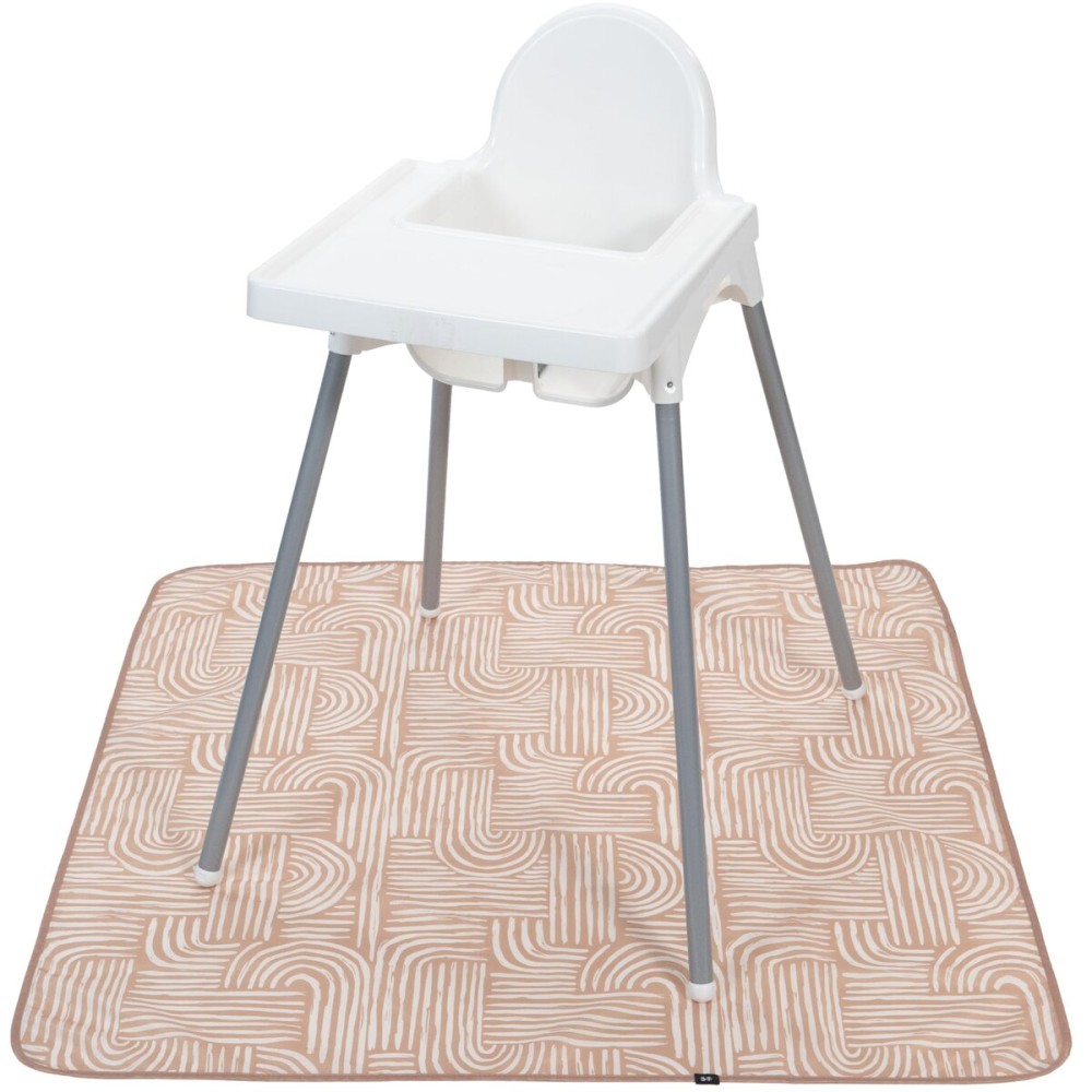 S&T INC. Baby Splat Mat for Under High Chair, Water Resistant Floor Mat, 42 Inches by 42 Inches, Tan Arches