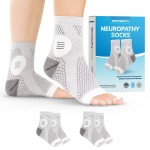 BraceAbility Neuropathy Socks (2 Pairs) - Multipack Peripheral Compression Diabetic Toeless Foot Sleeves for Nerve Damage in Feet, Ankle Gout, Plantar Fasciitis Relief for Men and Women (XL - Gray)