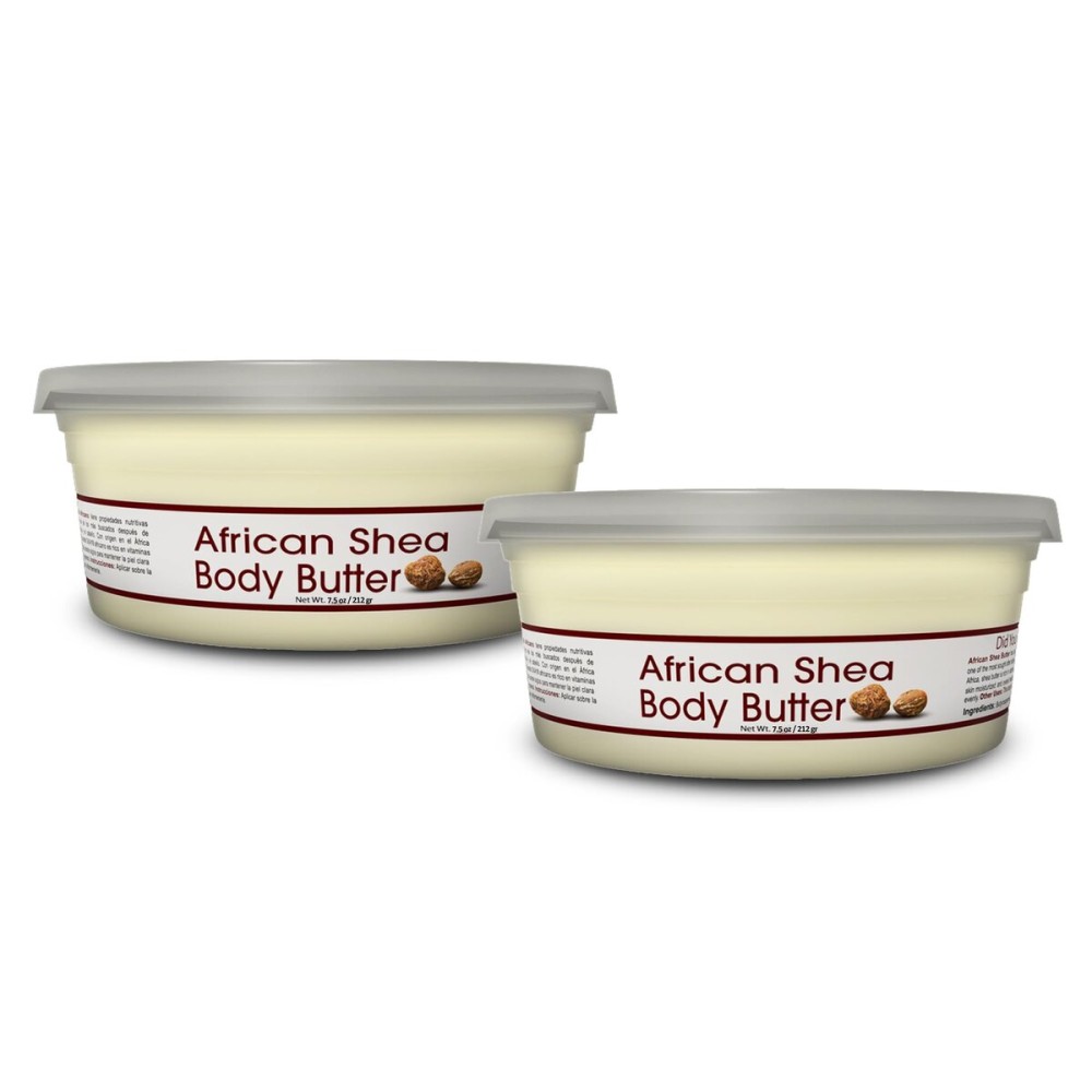 Okay White Shea Butter for Hair and Skin - Raw African Shea Butter for Women and Men, Daily Moisturizer for Face and Body, Helps with Stretch Marks, Soothes Dryness - 7.5 Oz Jar (Pack of 2)