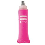 FITLY Soft Flask - 10 oz (300 ml) - Shrink As You Drink Pocket Soft Water Bottle for Hydration Pack/Running Vest - Folding Water Bottle for Running, Hiking, Cycling - Ski Water Bottles - Pink
