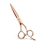 ULG Professional Hair Cutting Scissors with Luxury 18K Rose Gold Finish 6.5 Barber Scissors 440C Japanese Stainless Steel Hand-Honed Razor Sharp Blades Offset Handles Tension Adjustable, Right-Handed