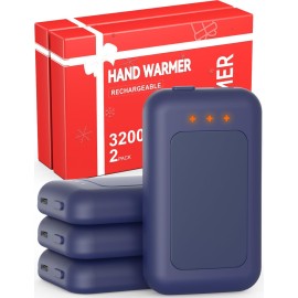 Jerritte Electric Hand Warmers Rechargeable 4 Pack, Rechargeable Hand Warmer, 16 Hrs Portable Hand Warmer for Outdoor Camping Hunting Golf Accessories, Gifts for Women Men Blue